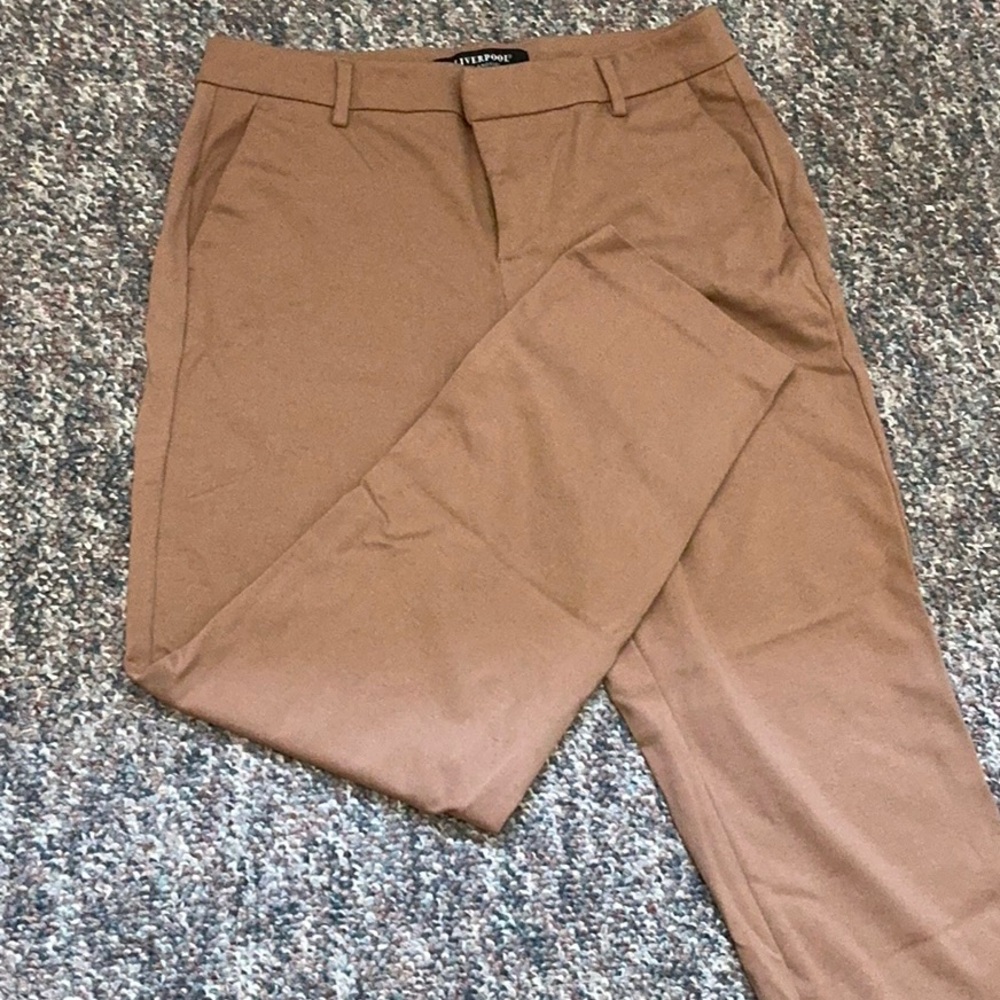 Liverpool Tan Trousers with Classic Straight Leg